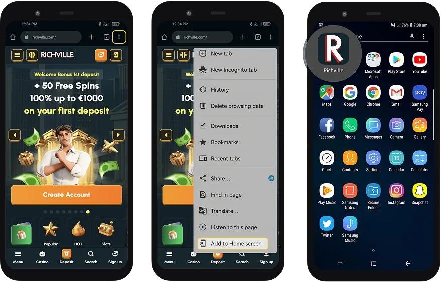 Android Add to Home Screen